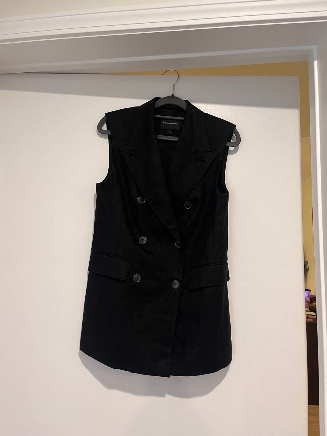 Banana Republic Banana Republic Linen Double Breasted Vest/ Waistcoat 