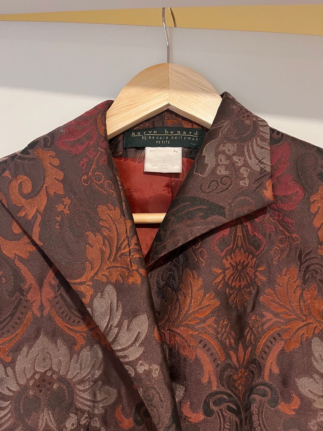 Harve Venard Vintage Floral Cropped Blazer Jacket 