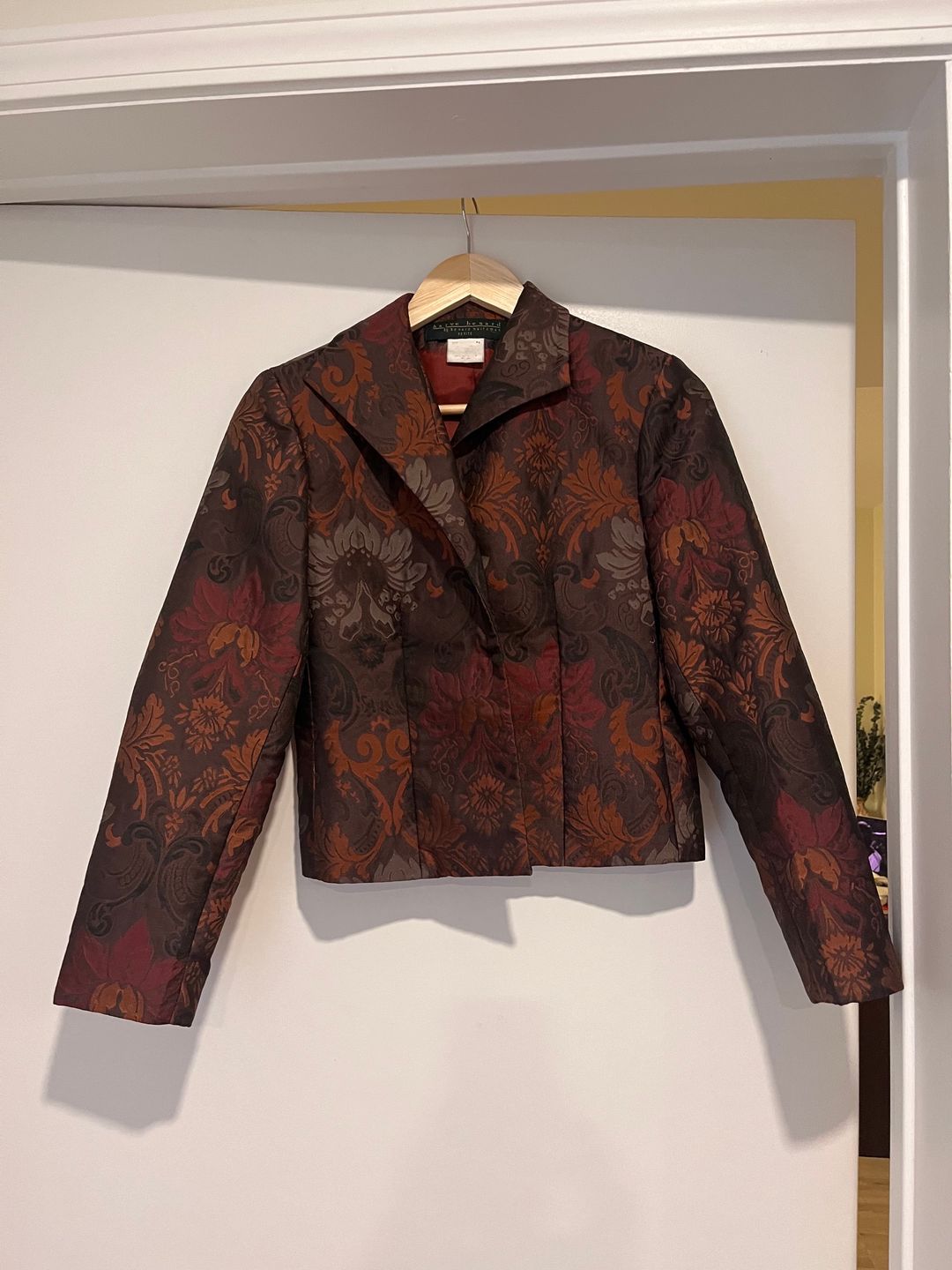 Harve Venard Vintage Floral Cropped Blazer Jacket 
