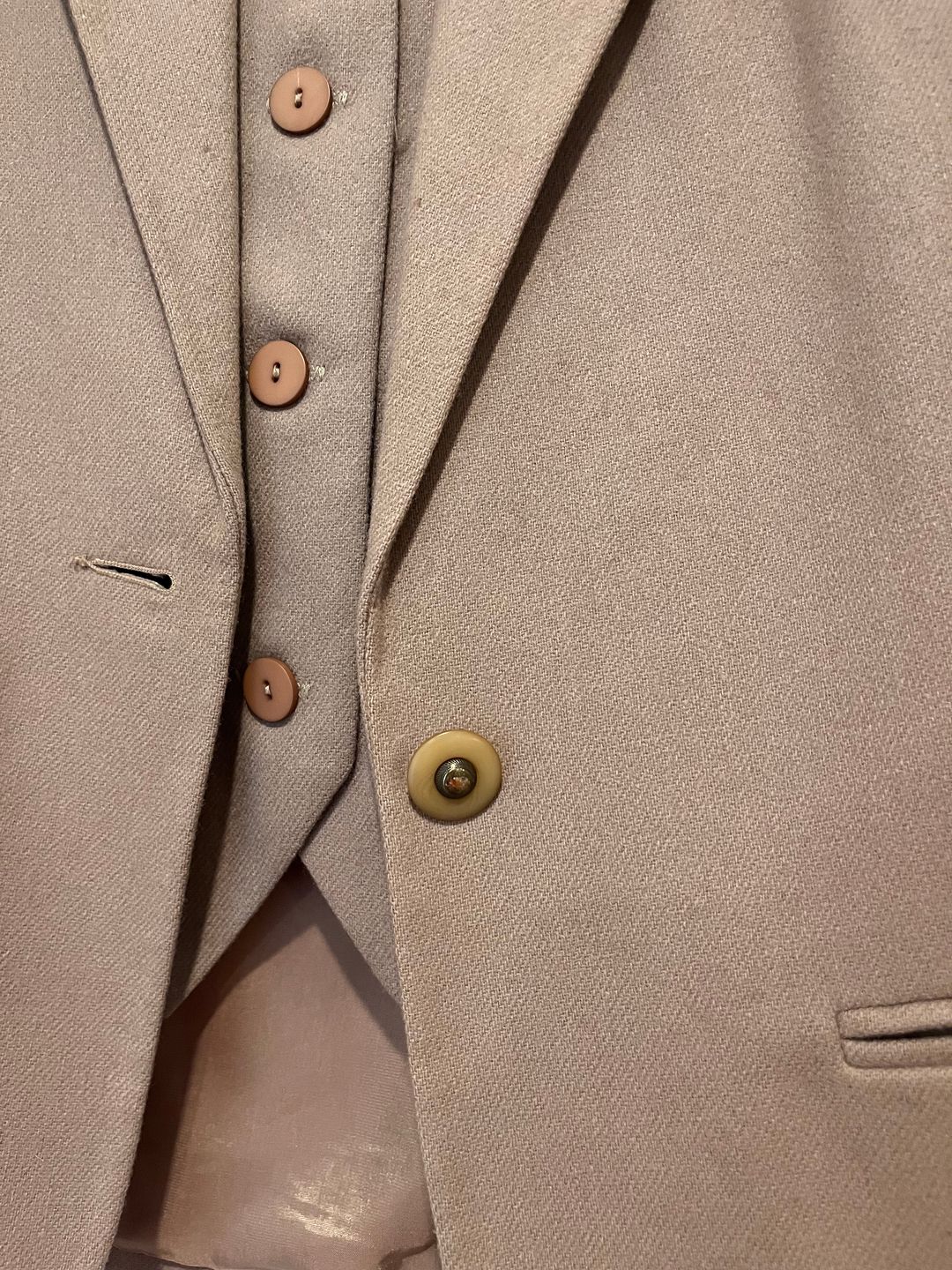 Vintage Wool 2-Piece Suit, Jacket & Waistcoat 