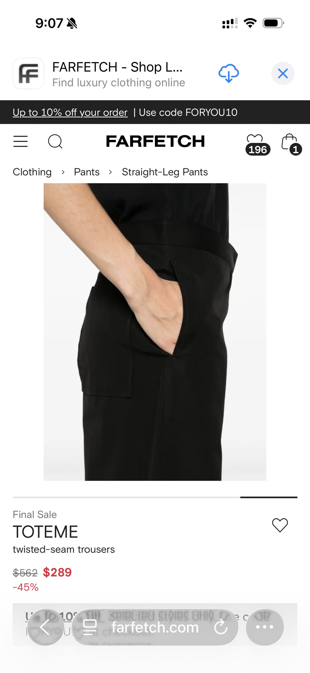 twisted-seam trousers