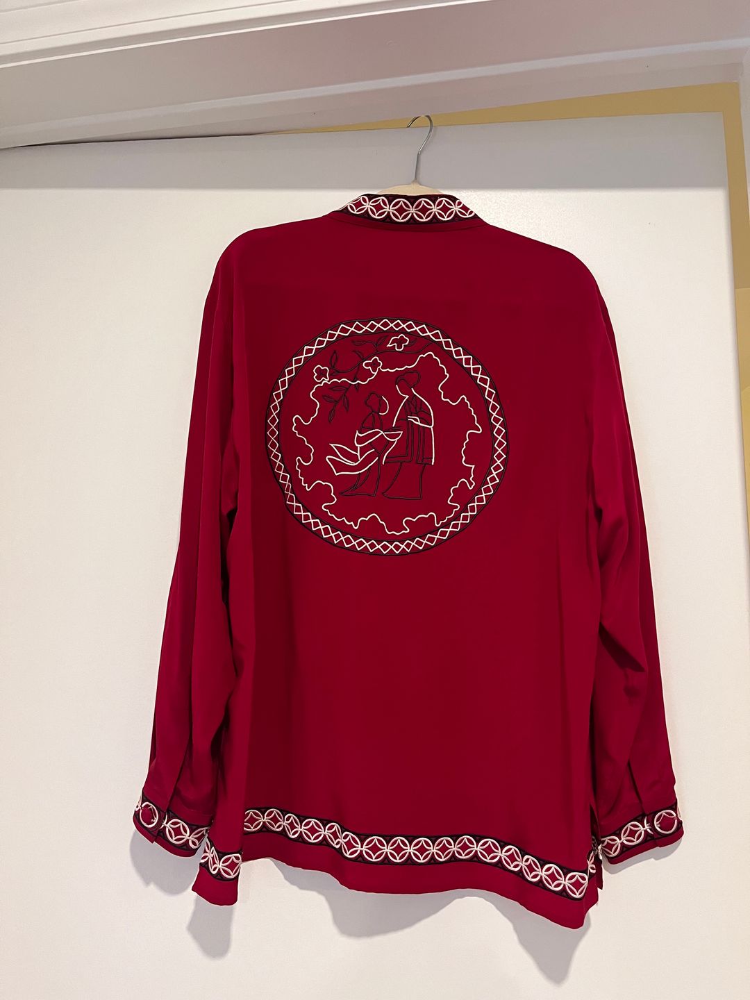 Stunning Vintage 90's DVF Silk Embroidered Blouse  