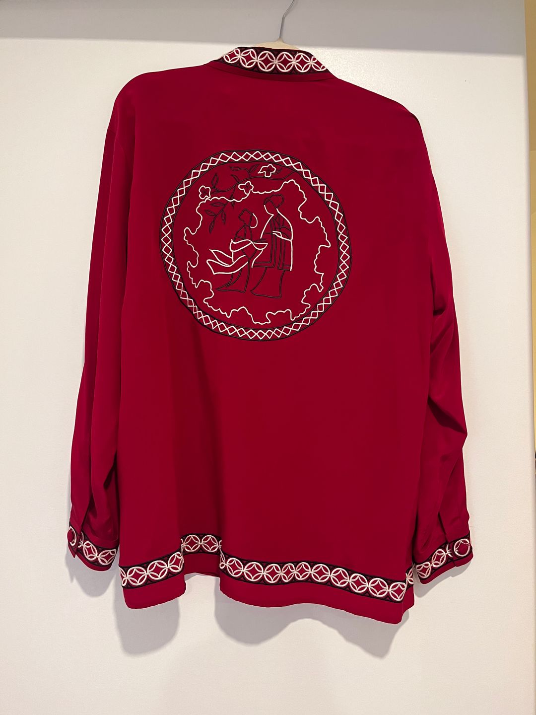 Stunning Vintage 90's DVF Silk Embroidered Blouse  