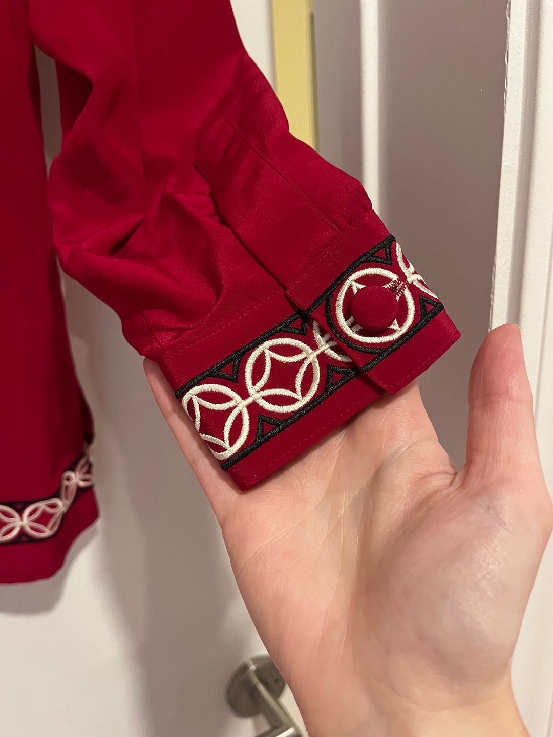 Stunning Vintage 90's DVF Silk Embroidered Blouse  