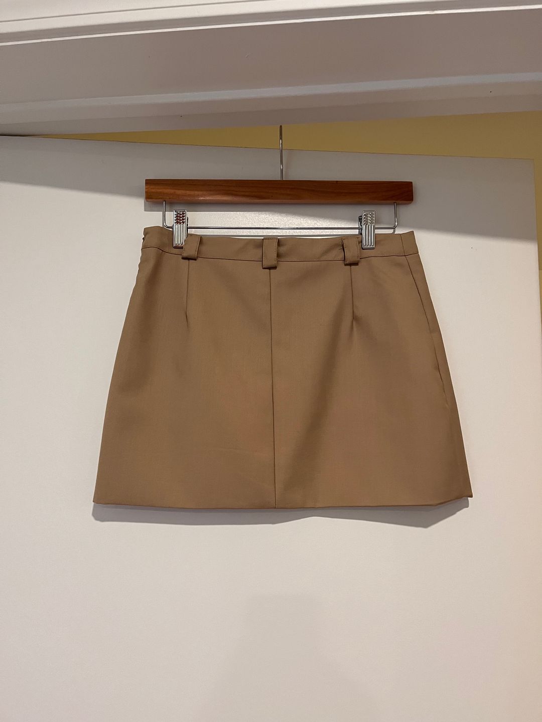 Source Unknown Slit Suit Mini Skirt, Tan Beige