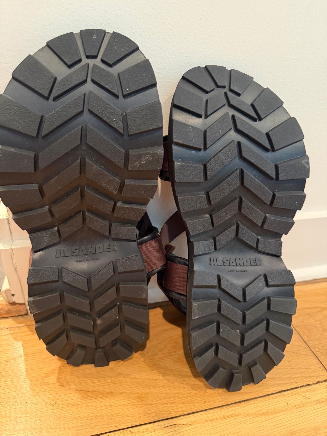 Brown and Black Webbed Lug Sole Sandal