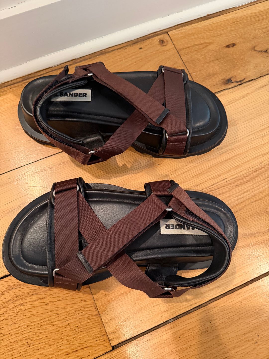 Brown and Black Webbed Lug Sole Sandal