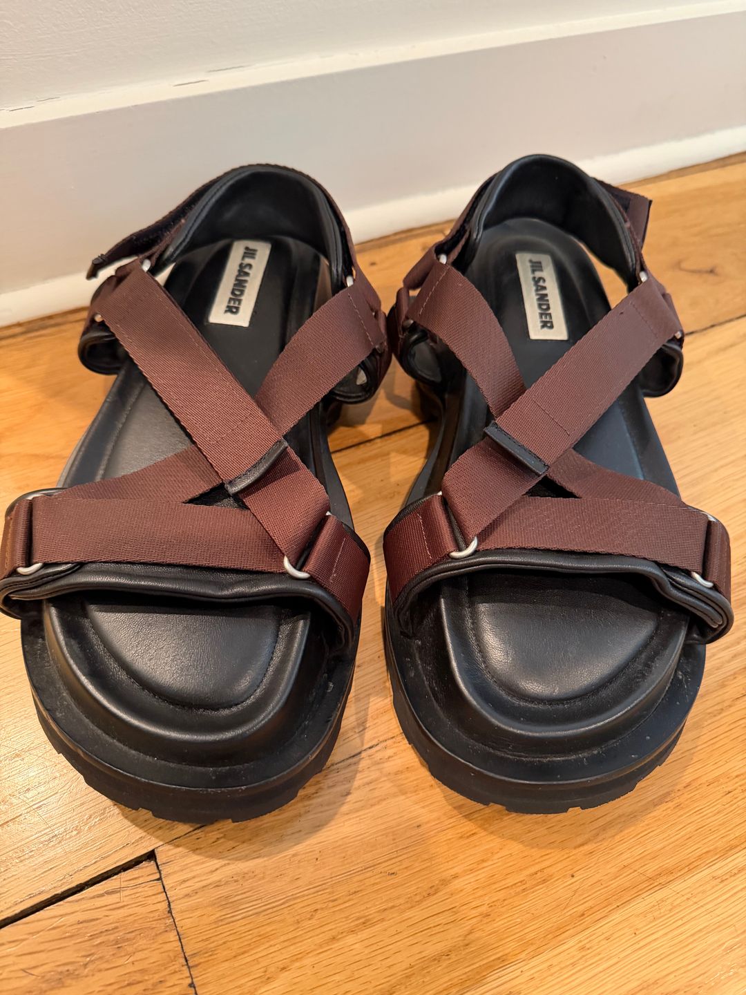 Brown and Black Webbed Lug Sole Sandal