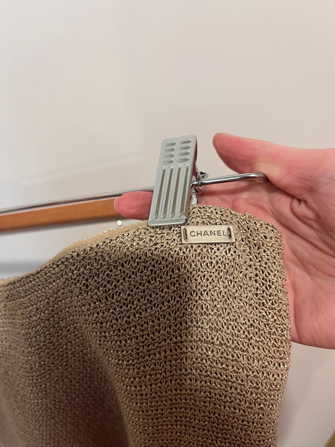 Chanel Vintage Chanel Gold Chainmail Knee-Length Skirt