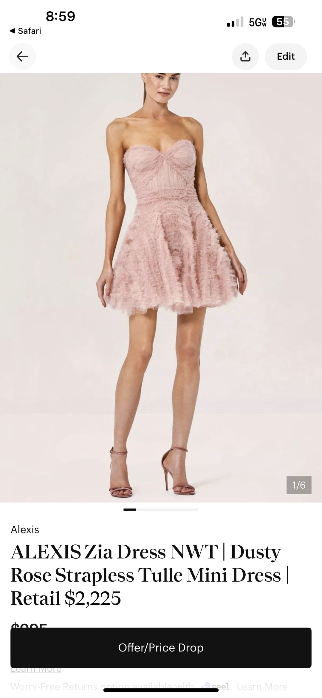 ALEXIS Zia Dress NWT | Dusty Rose Strapless Tulle Mini Dress | Retail $2,225