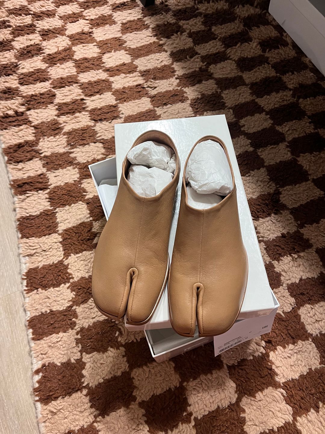 NWT Maison Margiela Tan Tabi Babouches Loafers