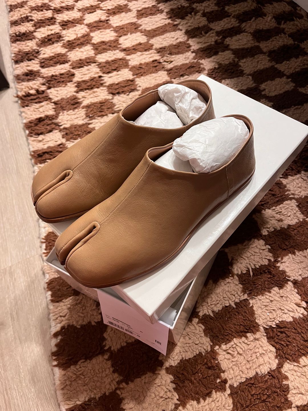 NWT Maison Margiela Tan Tabi Babouches Loafers