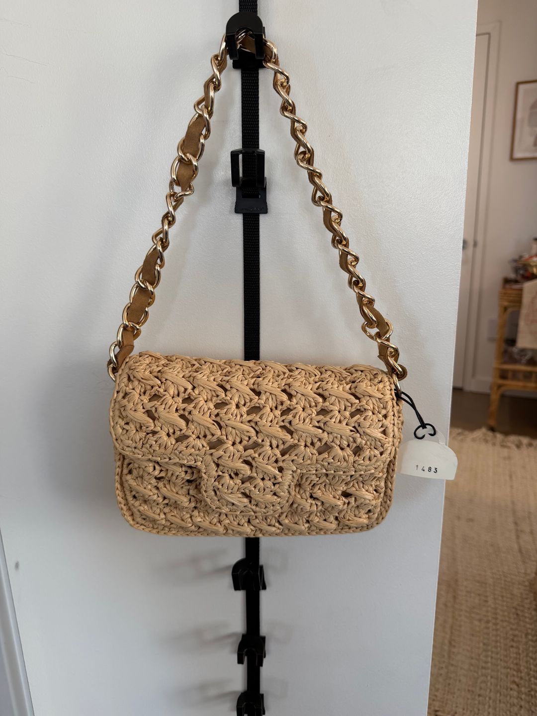 Natural Woven Shoulder Bag