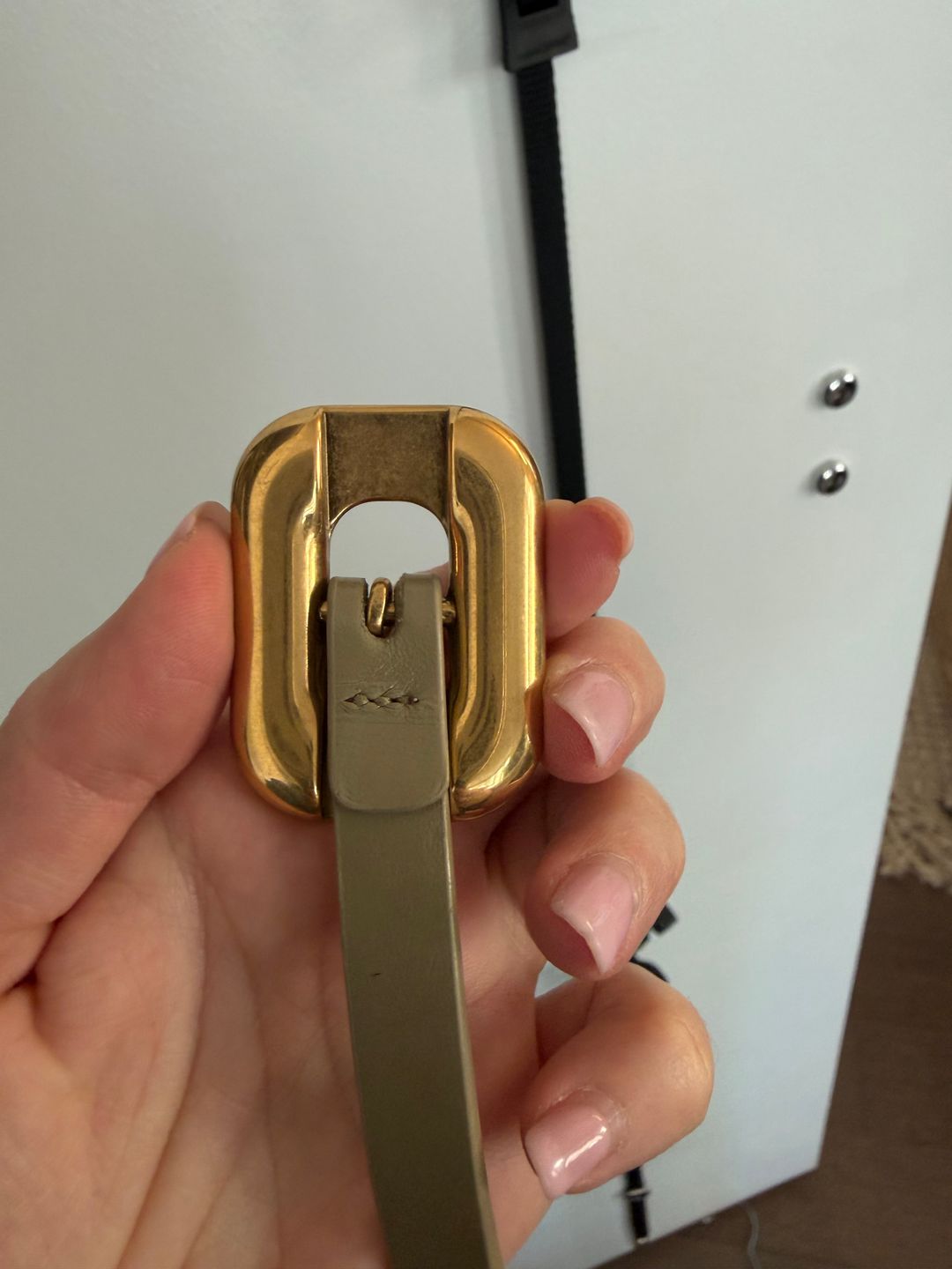 belt with gold buckle