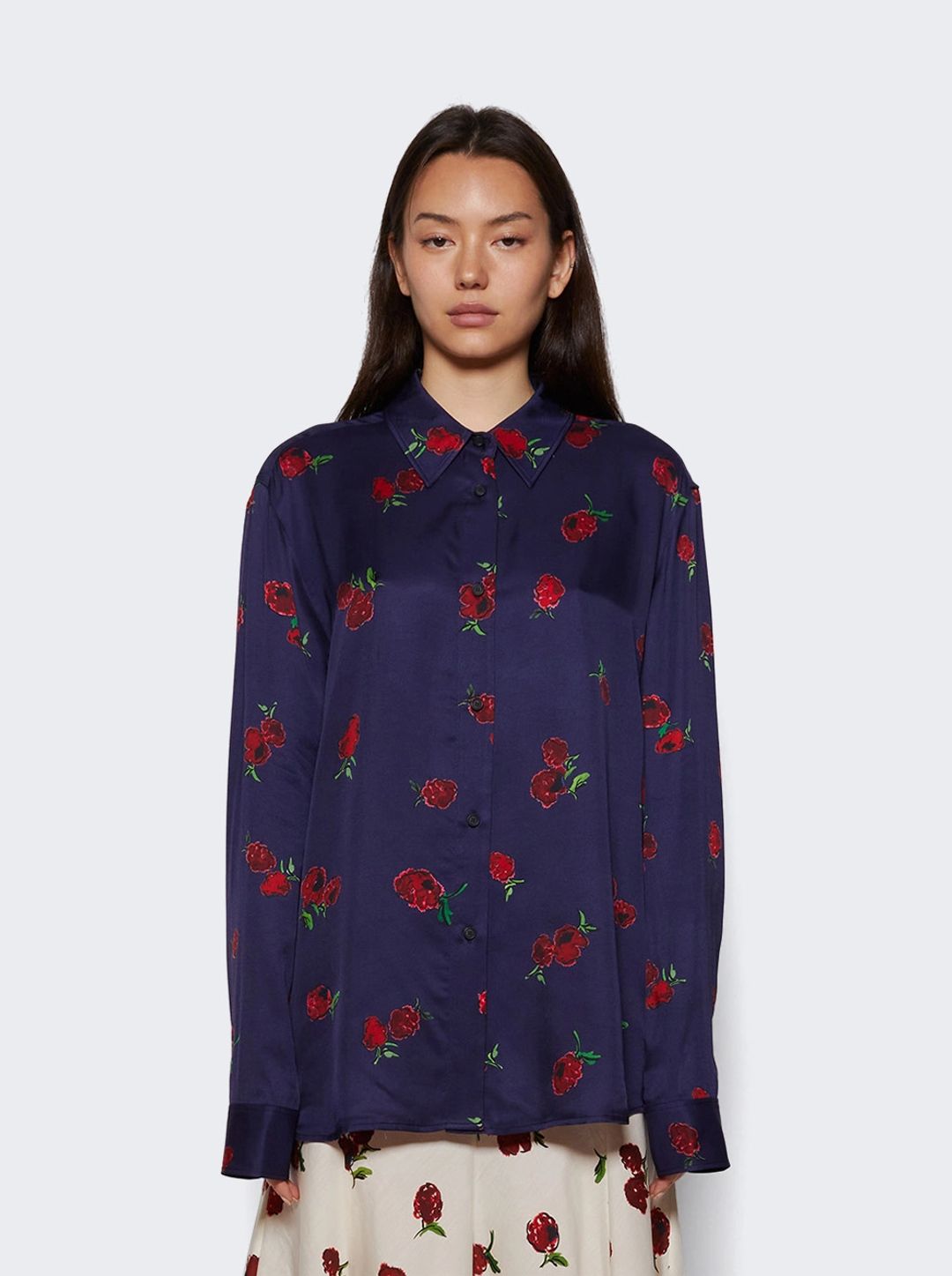 Argo Top in Amethyst with Raspberry Print
