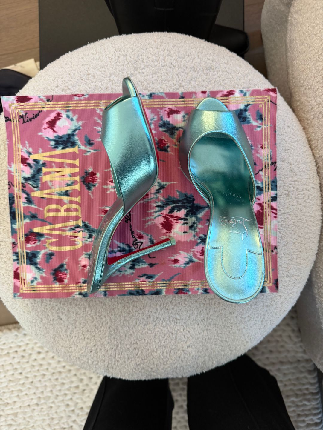 Louboutin Dollys - beautiful metallic blue color 