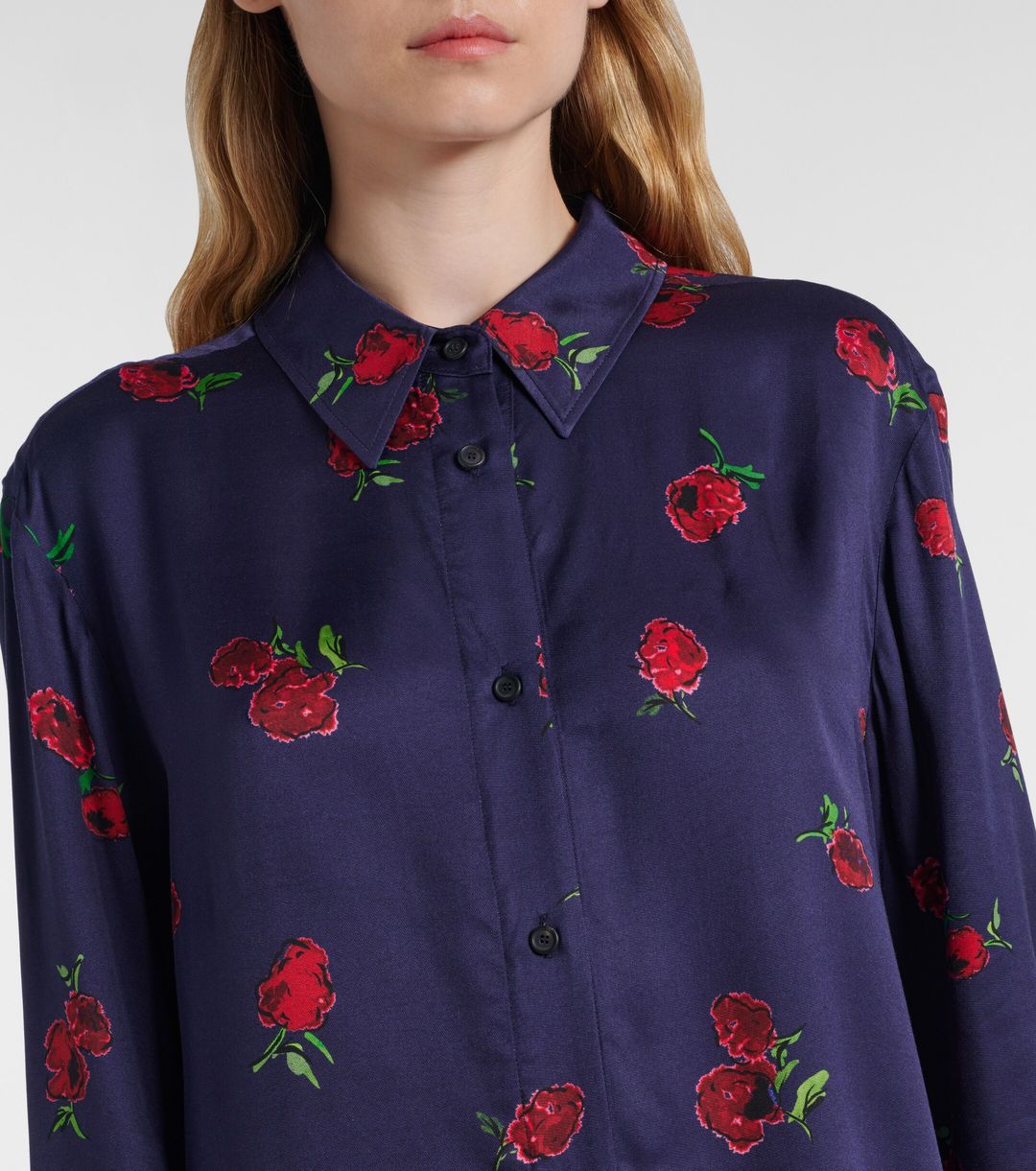 Argo Top in Amethyst with Raspberry Print
