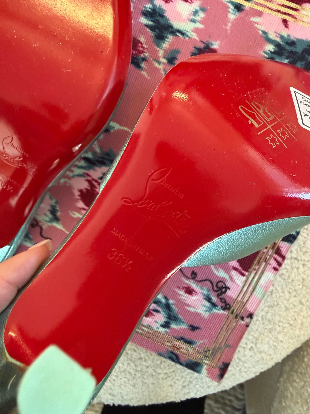 Louboutin Dollys - beautiful metallic blue color 