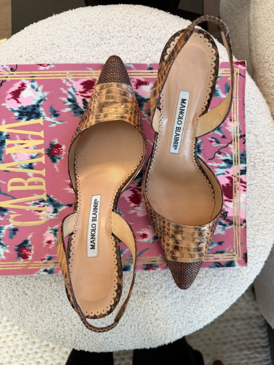 Manolo Blahnik Carolyn Snake Pumps