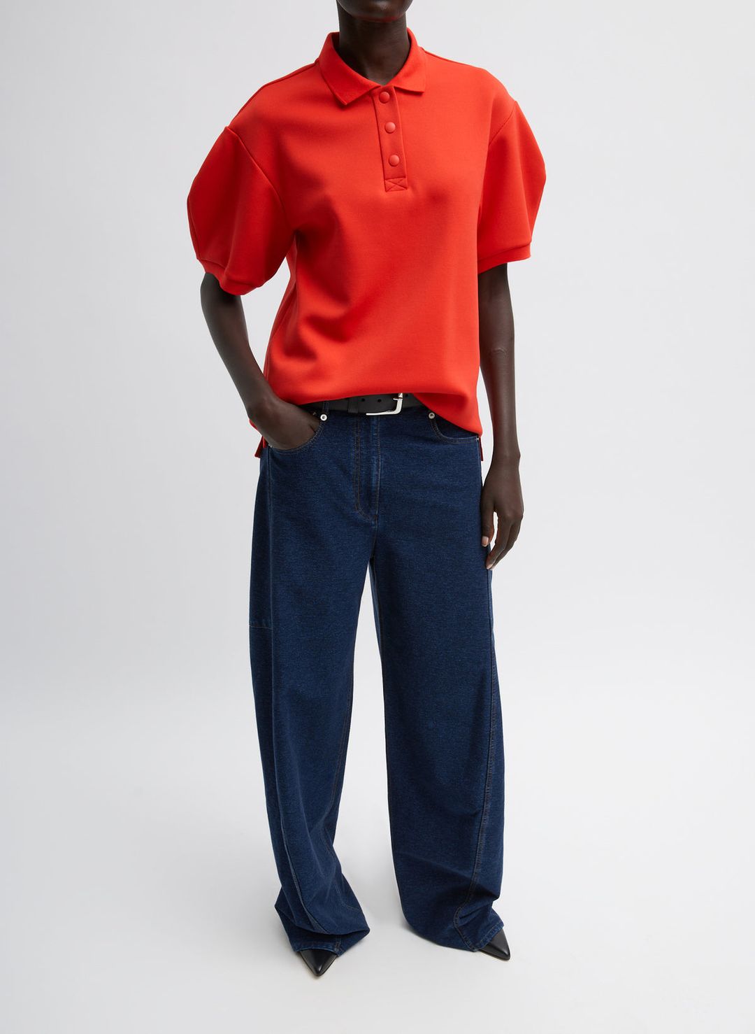 Indigo Barre Denim Knit Sid Jean