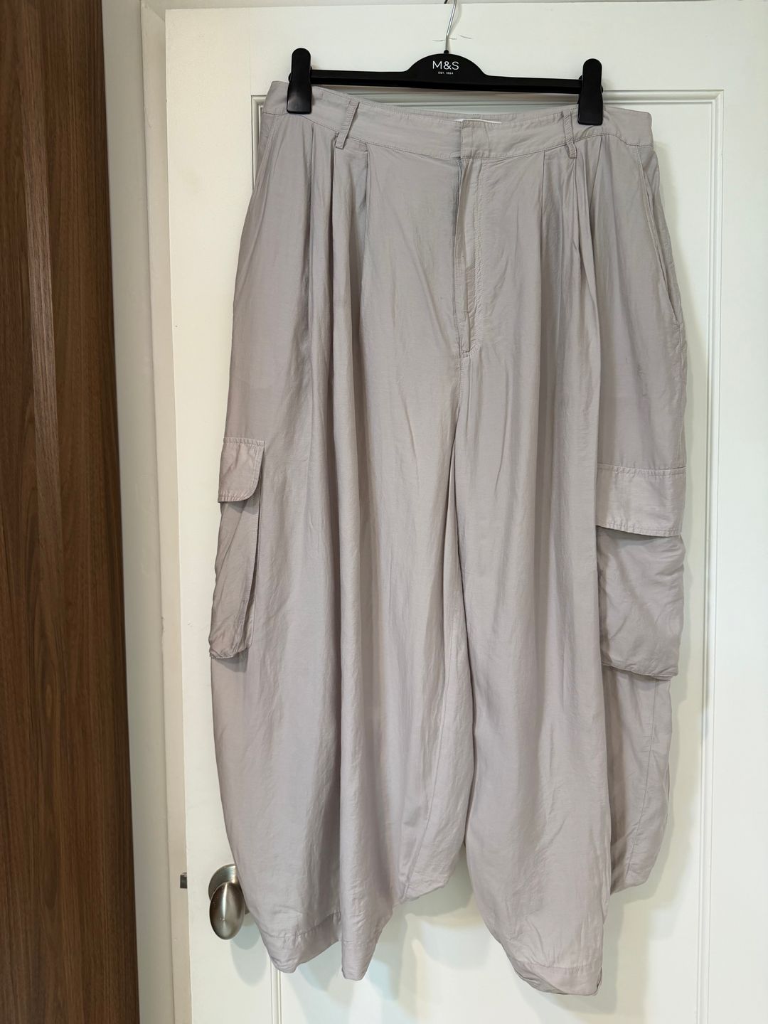 Silk Voile Cargo Triple Pleat Pant