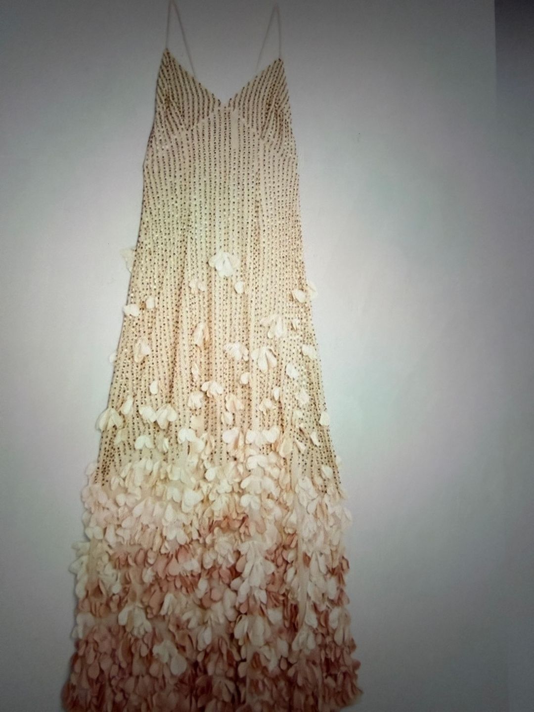 Crystal Applique Woven Strappy Maxi Dress