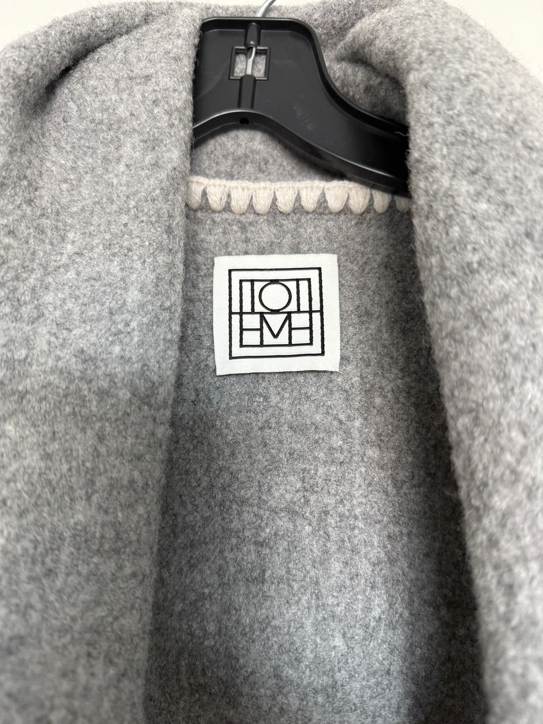 Embroidered scarf jacket light grey mélange