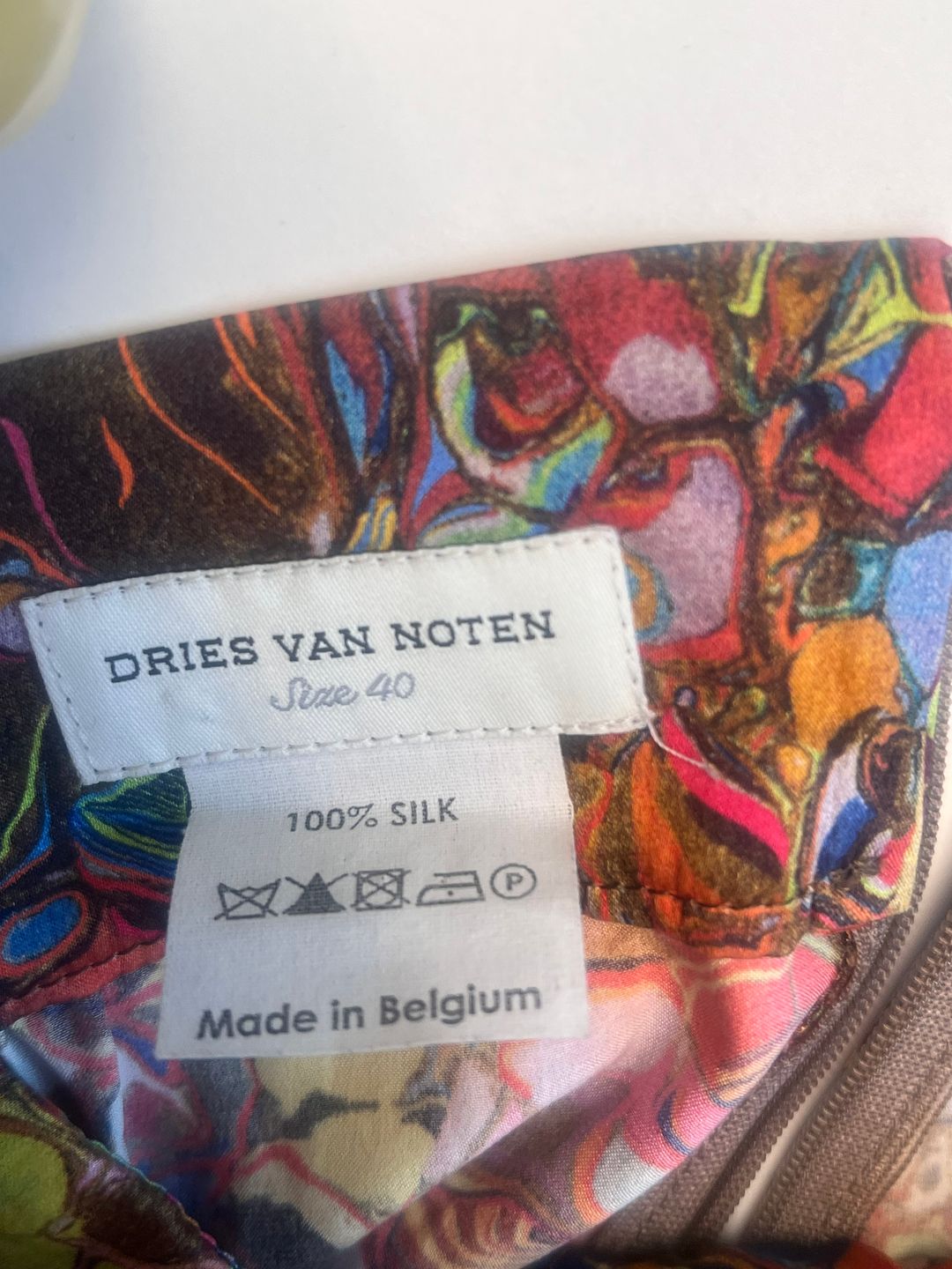 Dries Van Noten Multicolor Silk Pleated Skirt