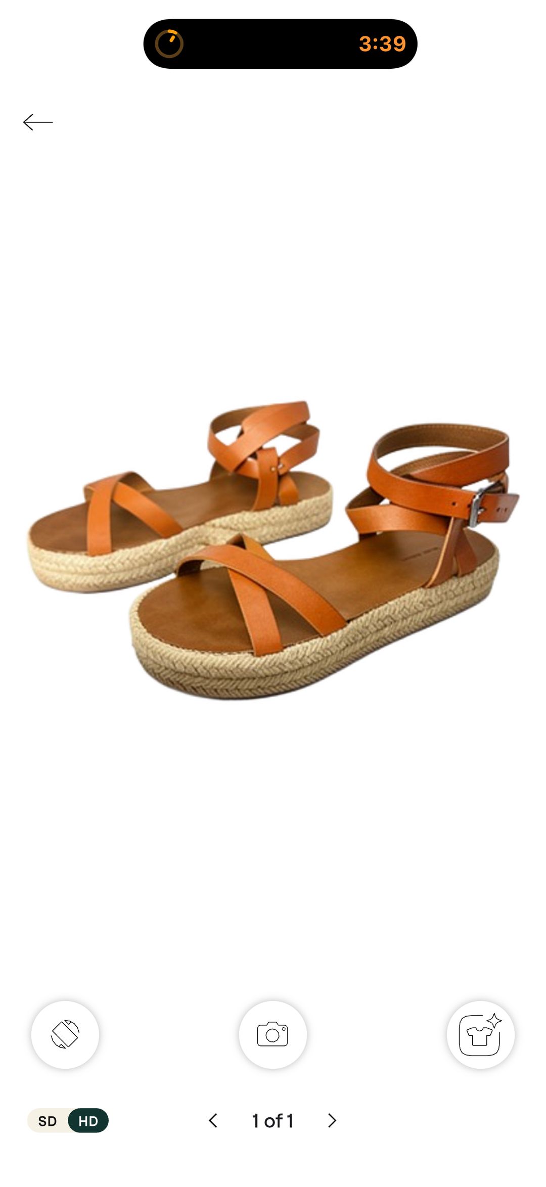Tan Leather Ankle-Strap Espadrille Platform Sandals