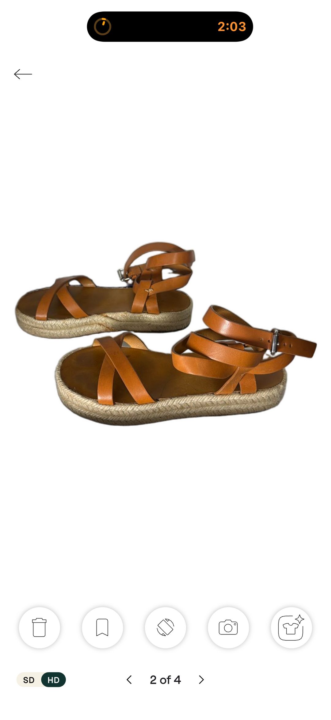 Tan Leather Ankle-Strap Espadrille Platform Sandals