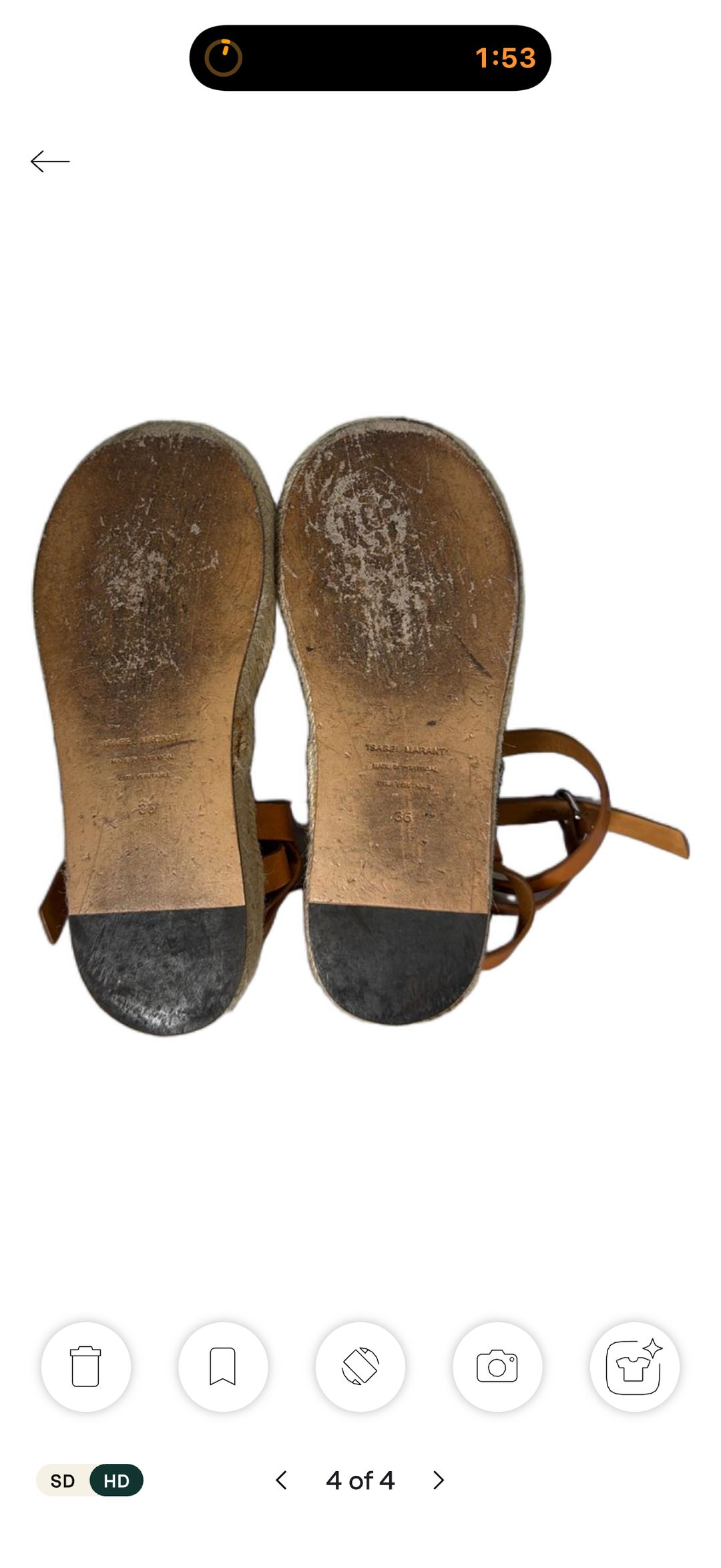 Tan Leather Ankle-Strap Espadrille Platform Sandals