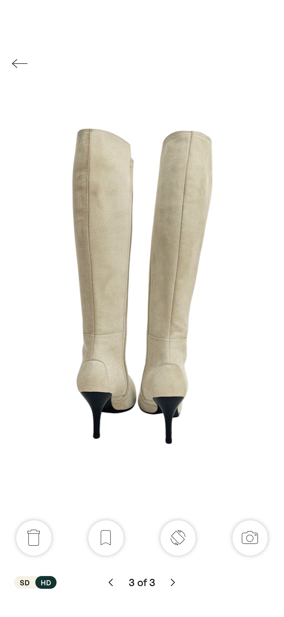 Off White Over-the-Knee Pointed-Toe Stiletto Boots