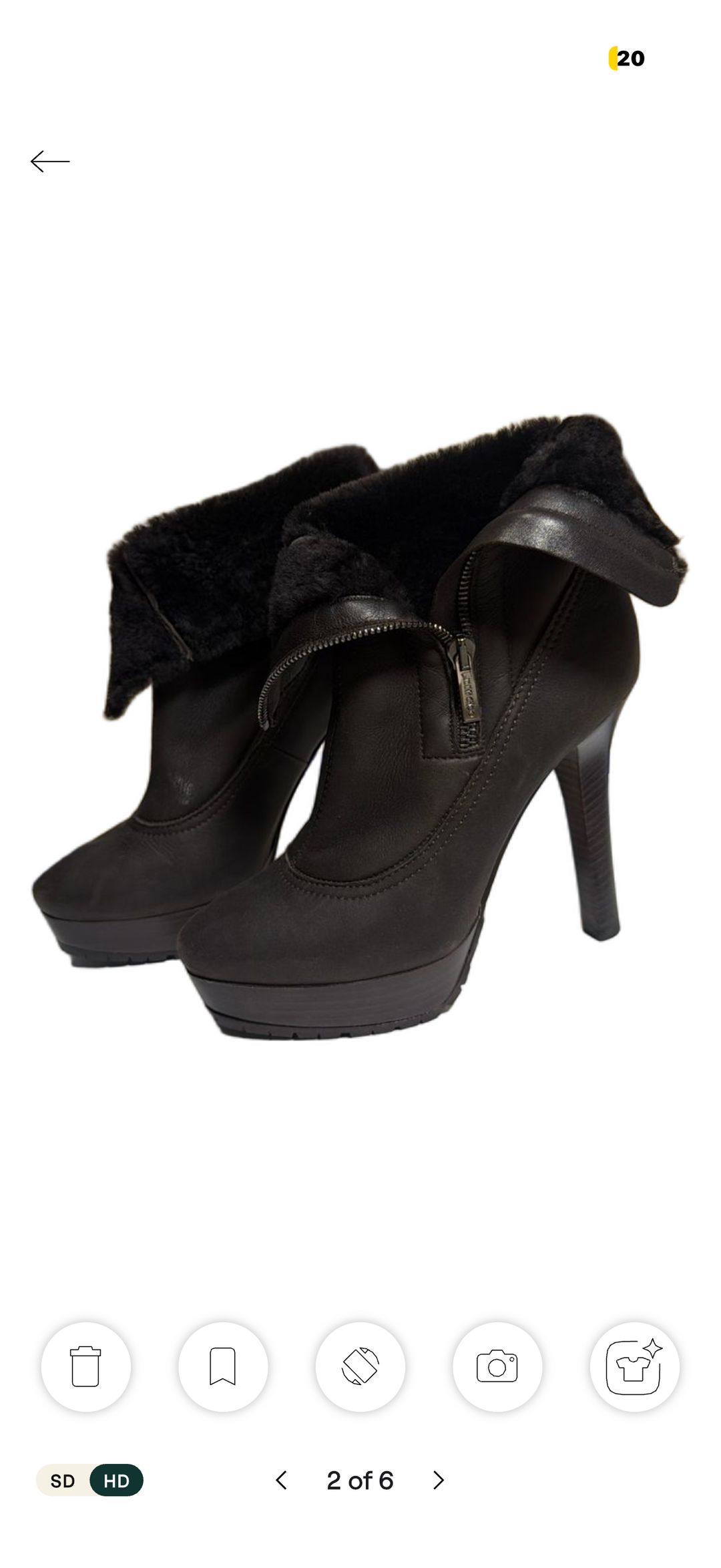 120 mm Trixie Shearling-Trimmed Leather Ankle Boots