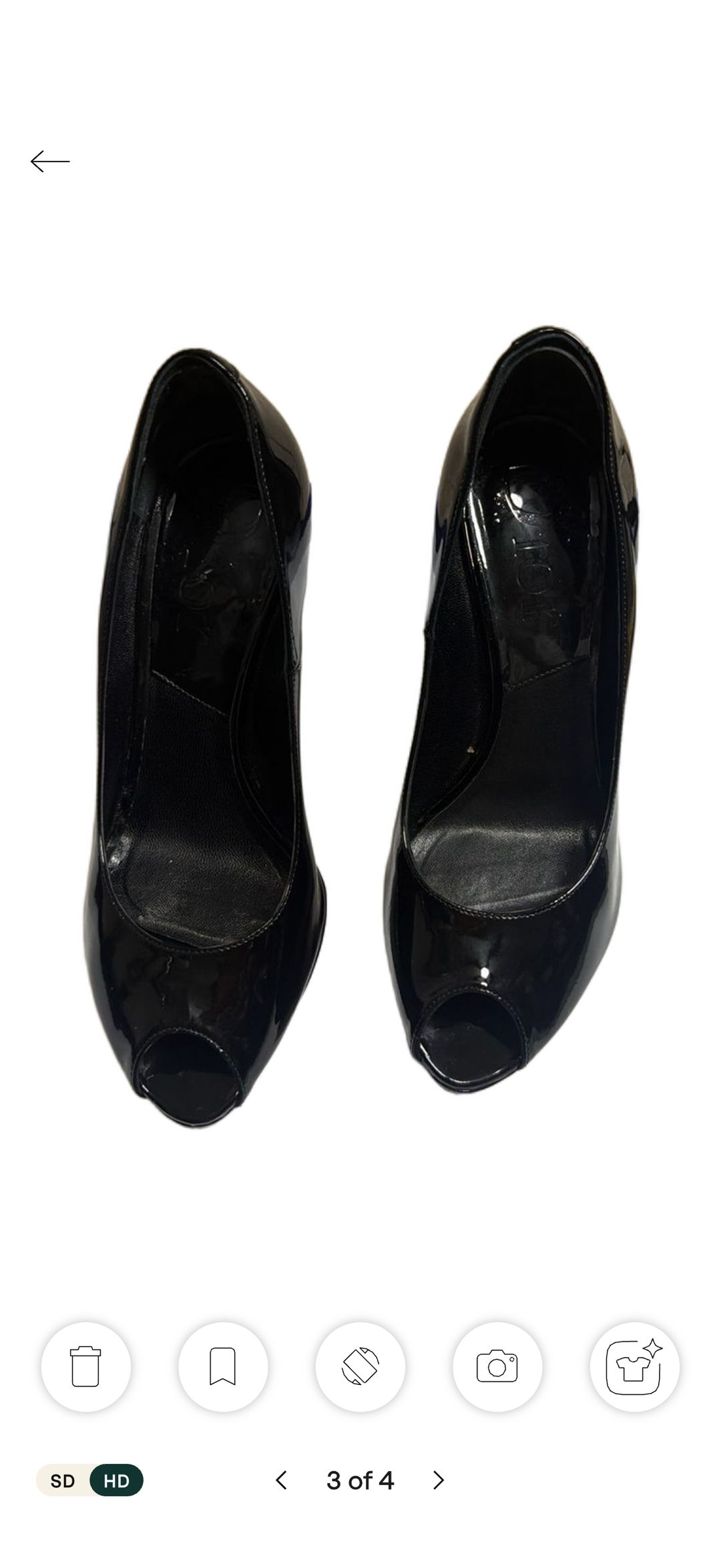 Black High Heel Peep Toe Pumps