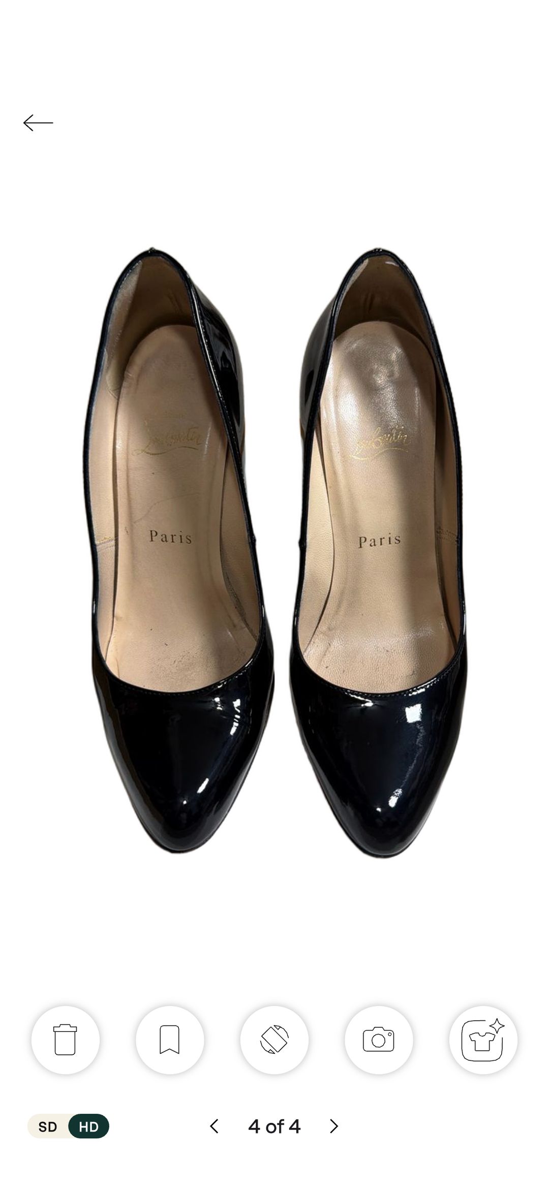 Christian Louboutin Beige 100 Patent Calf Shoes