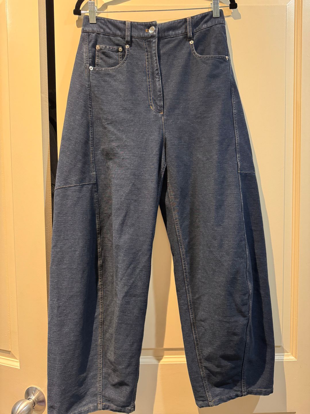 Indigo Barre Denim Knit Sid Jean