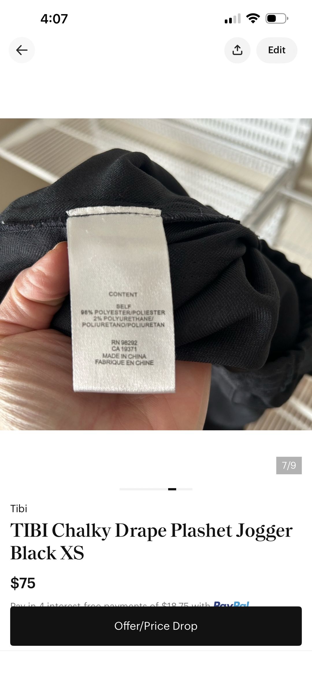 Chalky Drape Plashet Jogger - Long