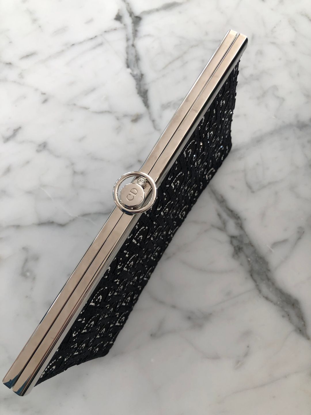 NWT Dior Vintage Crystal Monogram Clutch