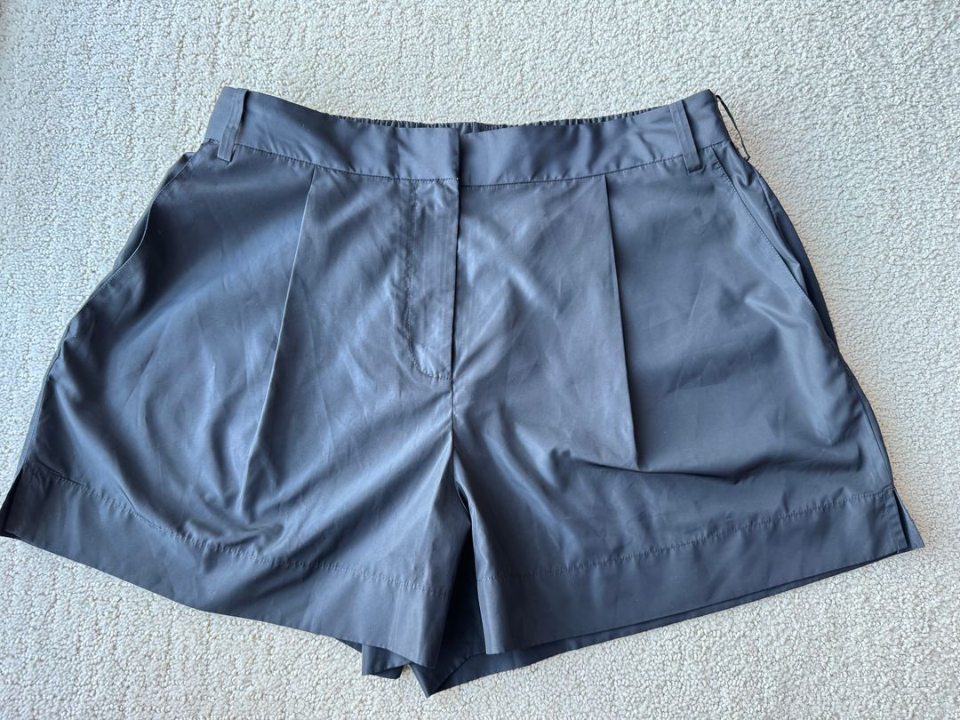 Tibi Italian Sporty Nylon Pleated Short