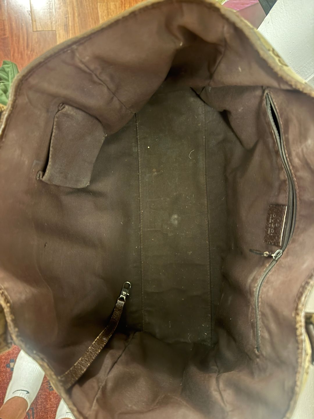 Vintage Gucci Monogram Canvas Tote Bag Handbag 