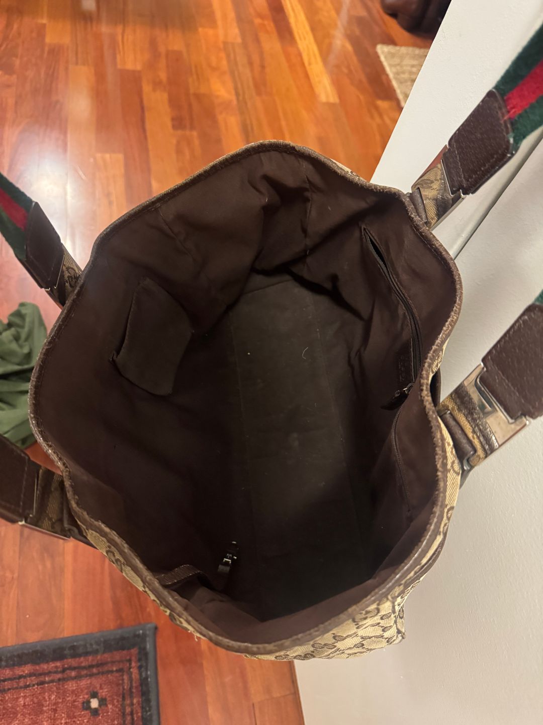 Vintage Gucci Monogram Canvas Tote Bag Handbag 