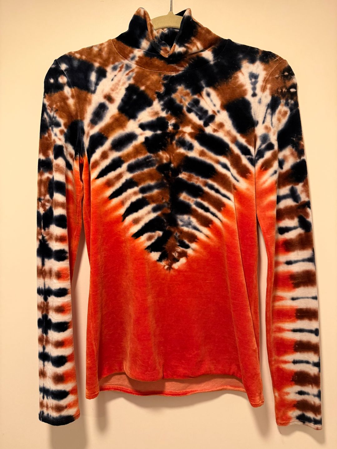 Tie-Dye Print Mock Neck Sweatshirt