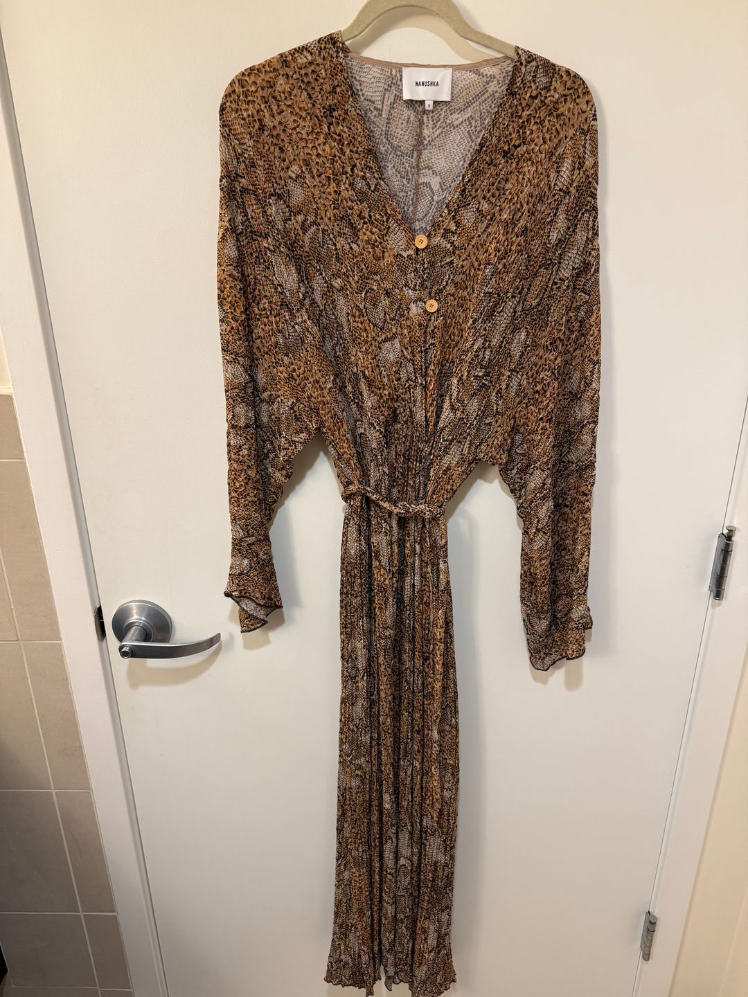 CHUL Balloon sleeve dress - Brown snake on Garmentory