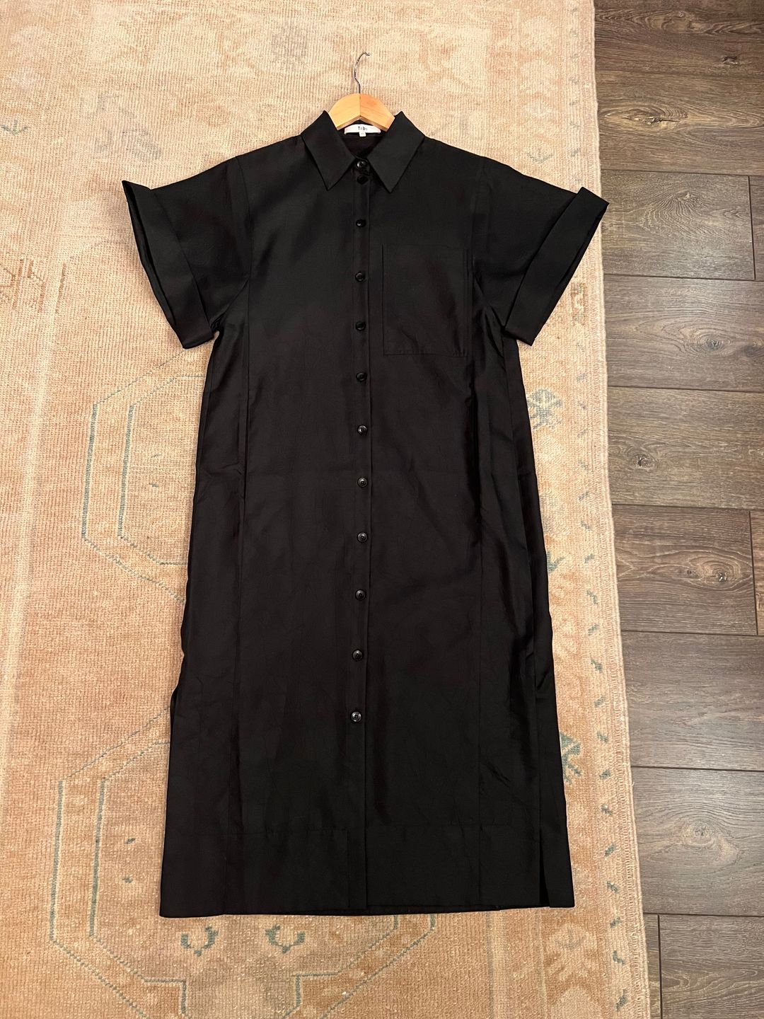 Devin Lightweight Tech Twill Rolled Sleeve Shirtdress