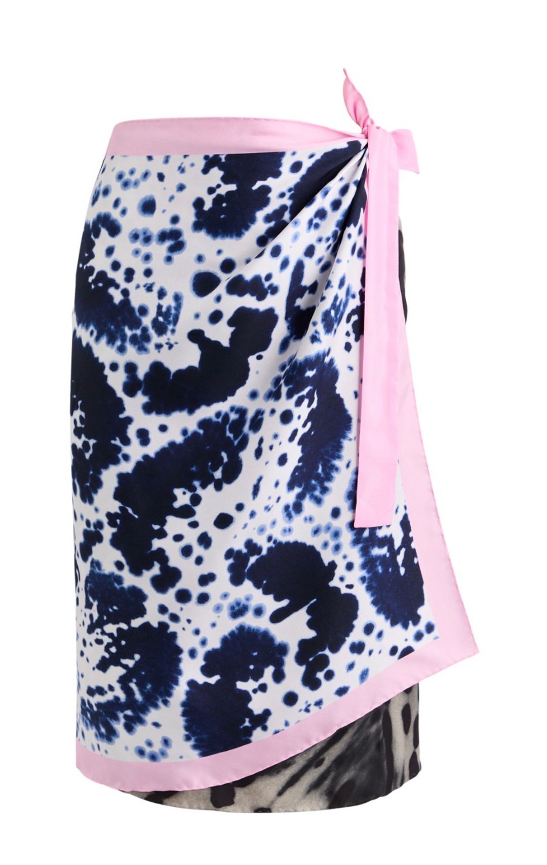 Scarfy printed wrap silk skirt