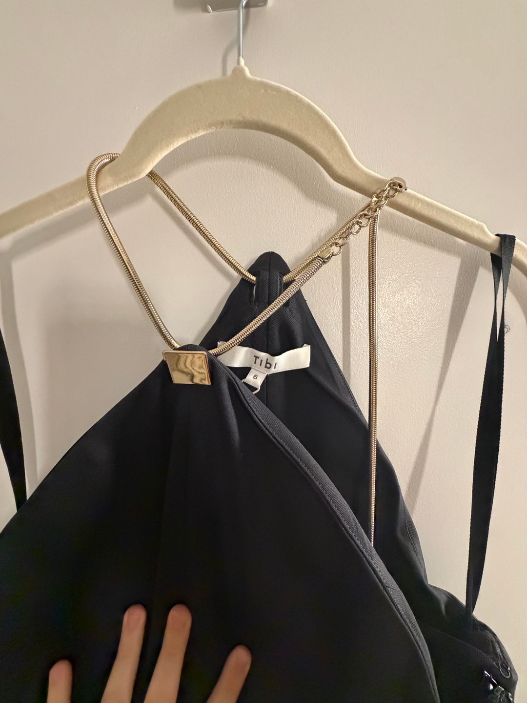 Tech Twill Lavalliere Halter Dress