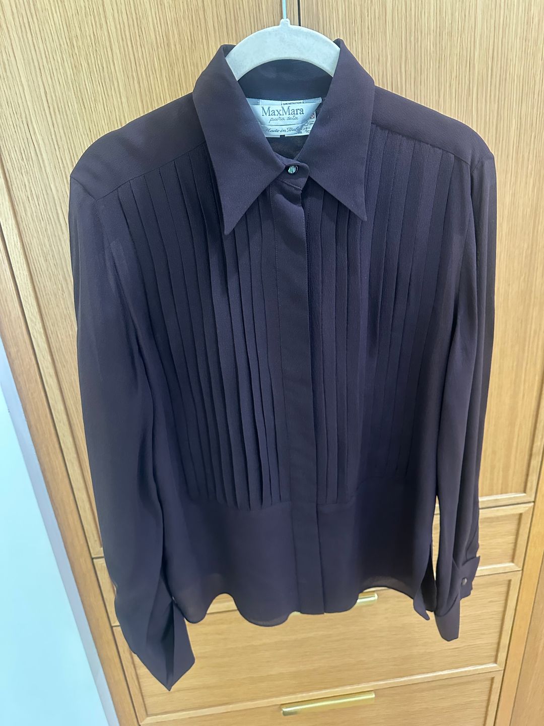Pleated Long-Sleeve Shirt