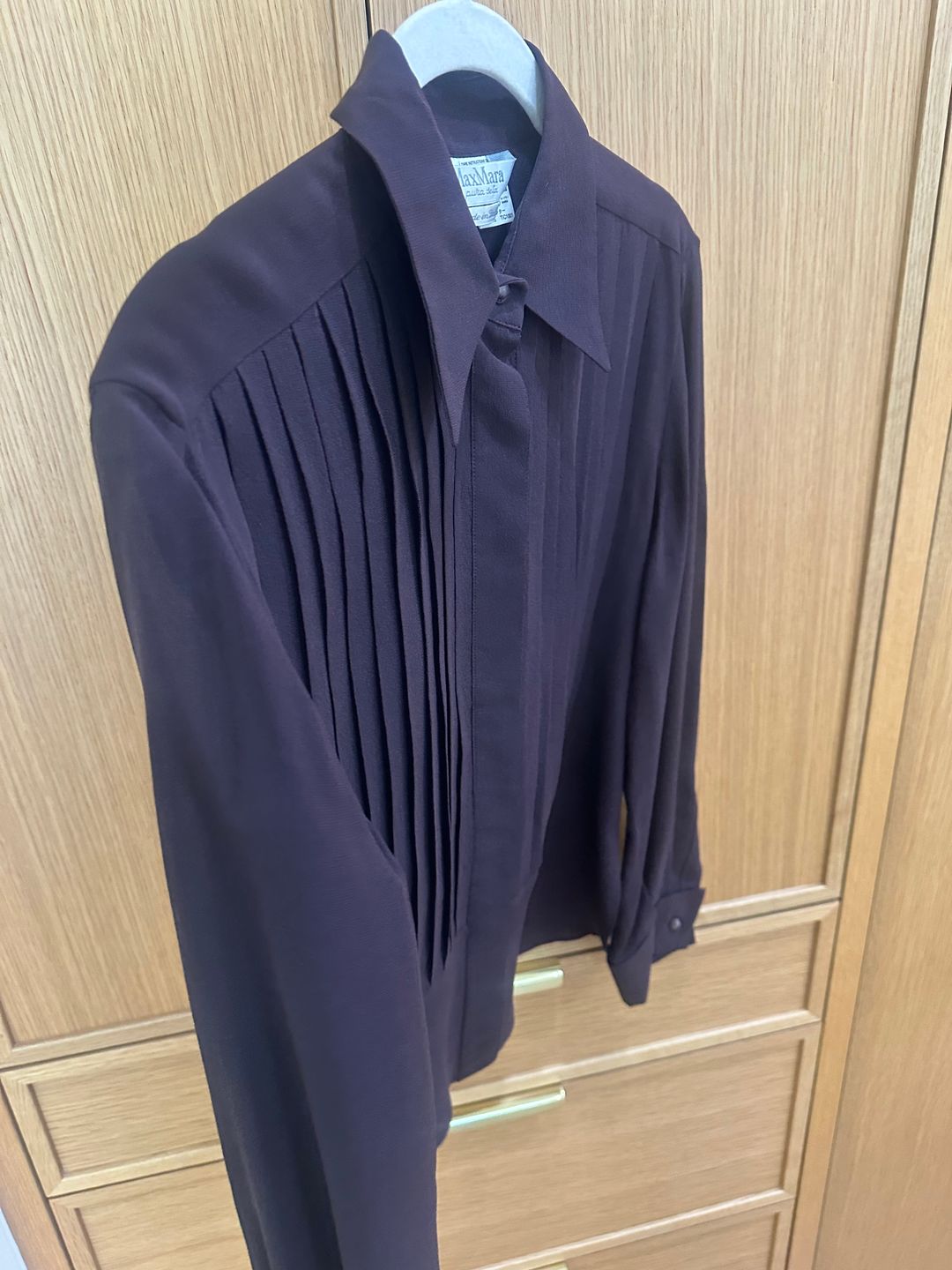 Pleated Long-Sleeve Shirt