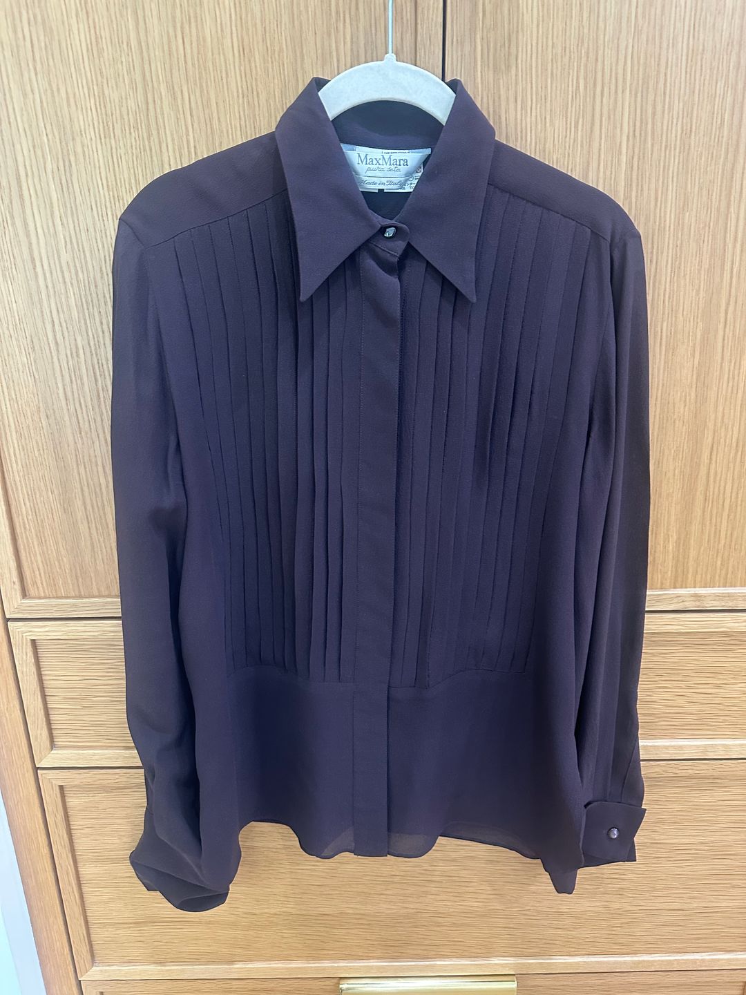 Pleated Long-Sleeve Shirt
