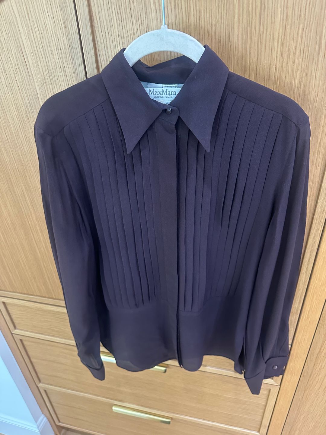 Pleated Long-Sleeve Shirt